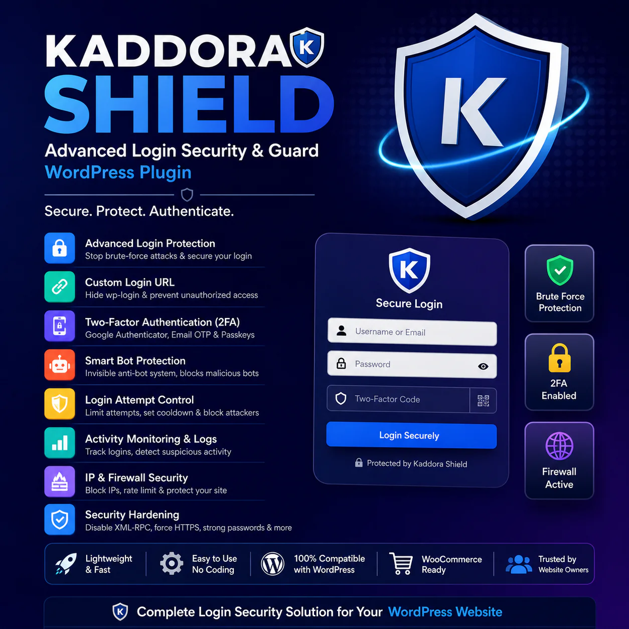 Kaddora - Advanced Login Security & Guard WordPress Plugin