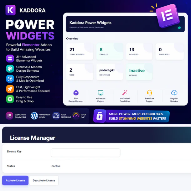 Kaddora Elementor Power Widgets – Advanced Elementor Addons for WordPress