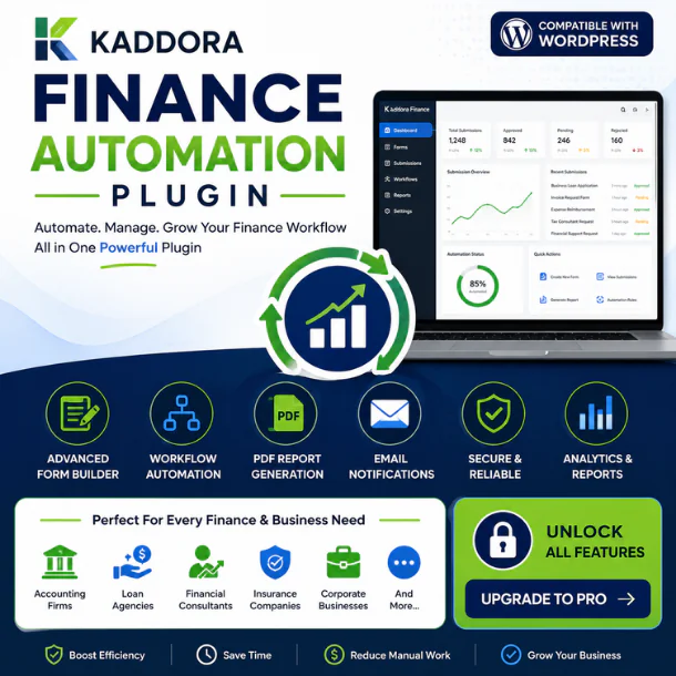 kaddora Finance Automation  form Plugin