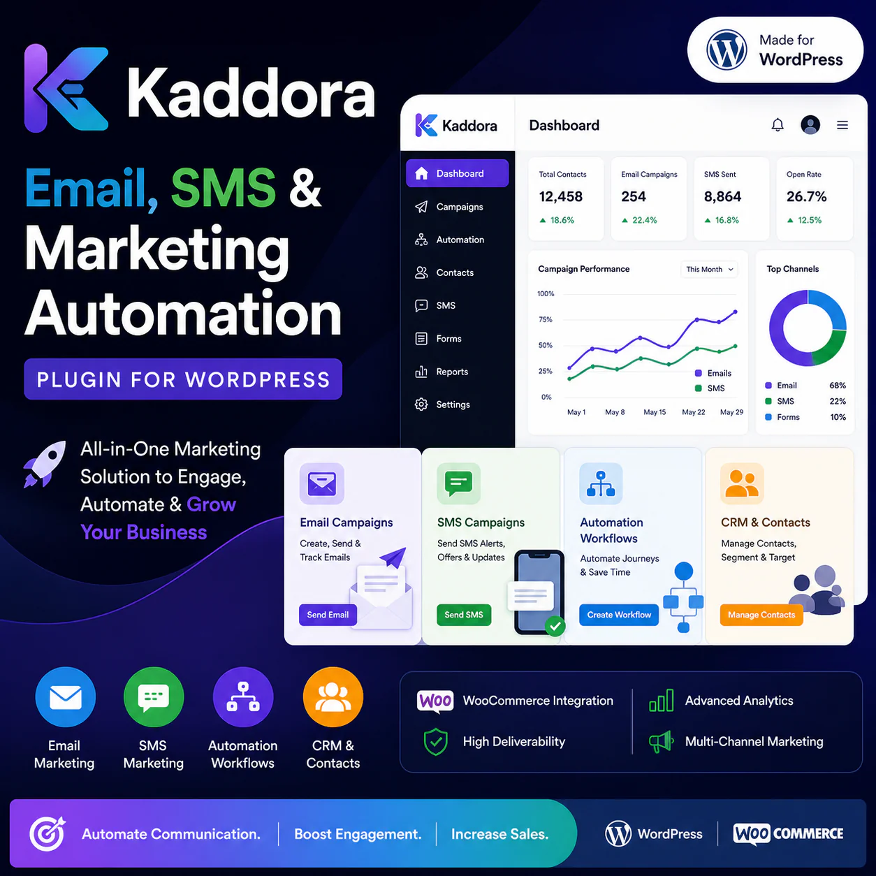 Kaddora – Email & SMS Marketing Automation Plugin for WordPress & WooCommerce