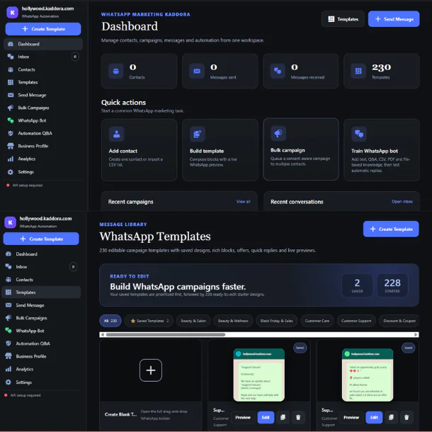 WhatsApp Marketing Automation – WordPress Chatbot & Bulk Messaging Plugin by Kaddora