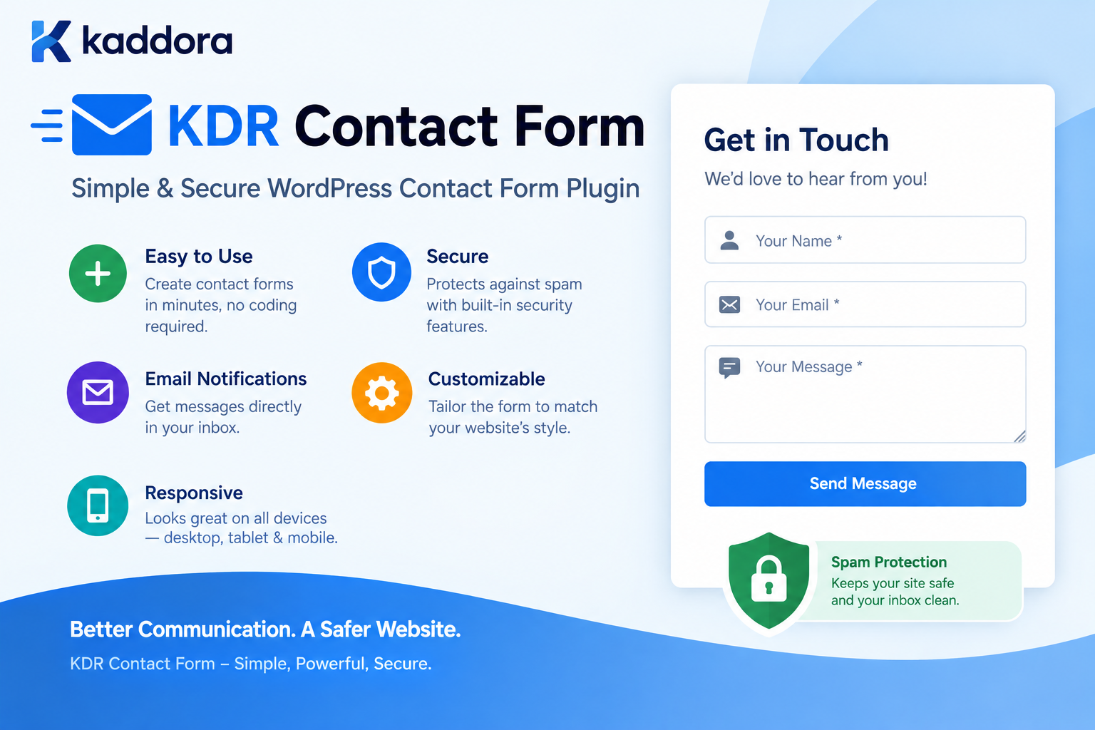 KDR Contact Form Simple & Secure WordPress Contact Form Plugin