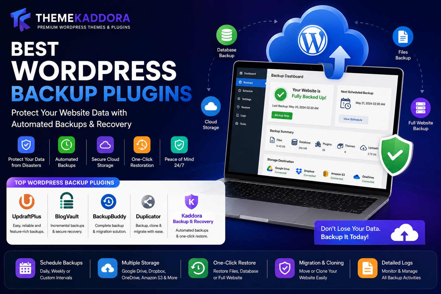 Best WordPress Backup Plugins: Protect Your Website Data with Automated Backups & Recovery