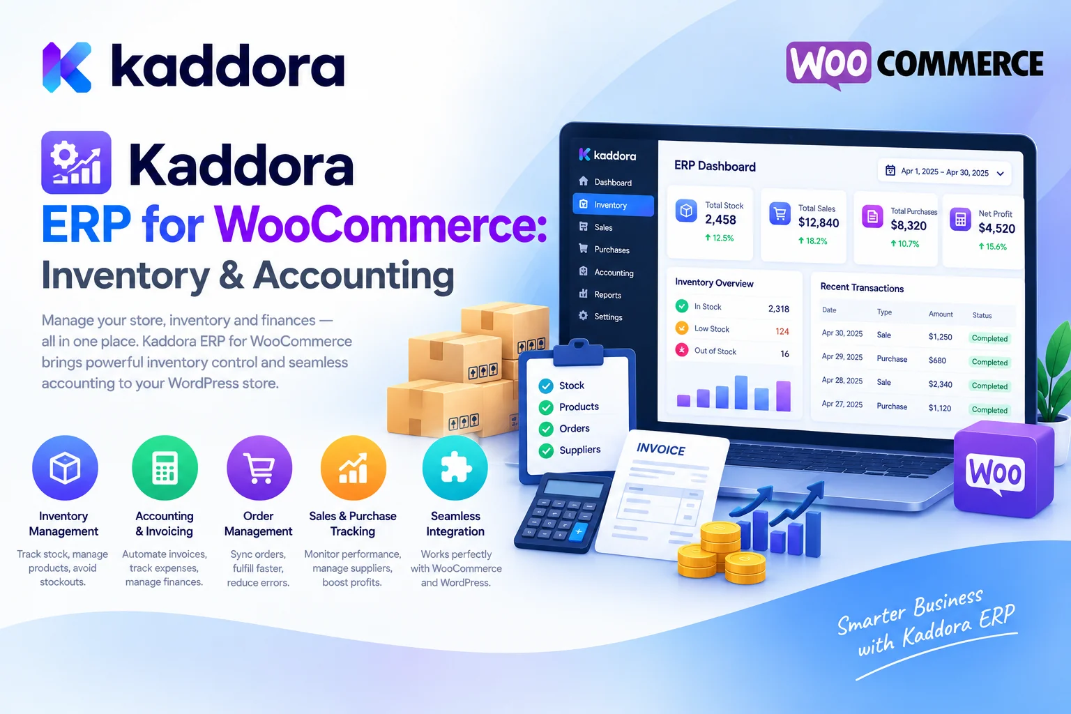 Kaddora ERP for WooCommerce: Inventory & Accounting