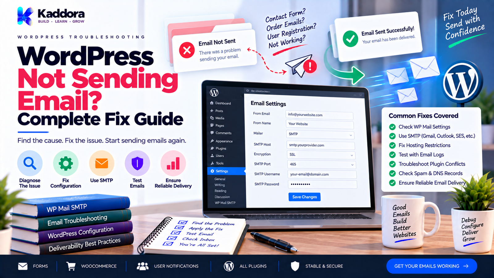 WordPress Not Sending Email? Complete Fix Guide