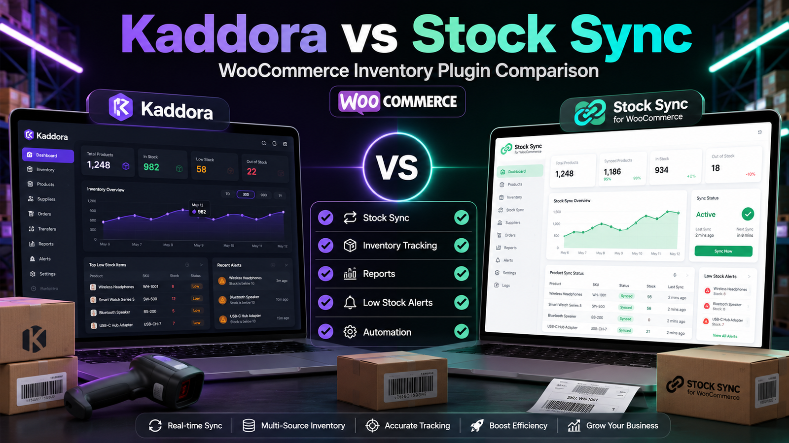 Kaddora vs Stock Sync for WooCommerce (Comparison)