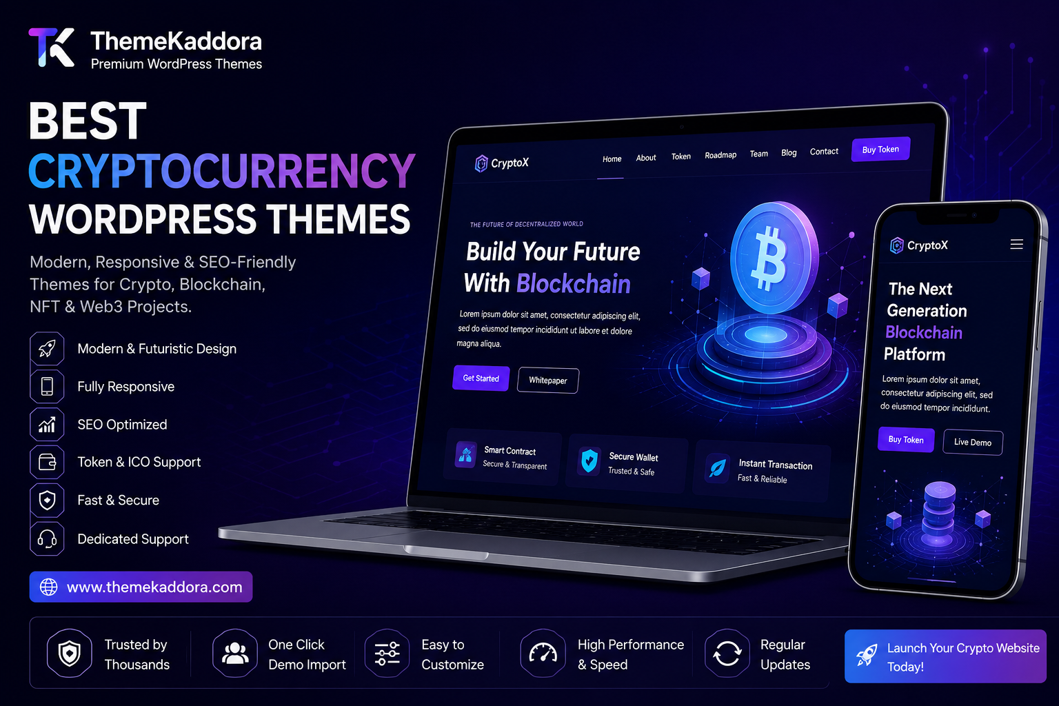 Best Cryptocurrency WordPress Themes: Modern Website Templates for Crypto Startups, Blockchain Businesses & Web3 Projects