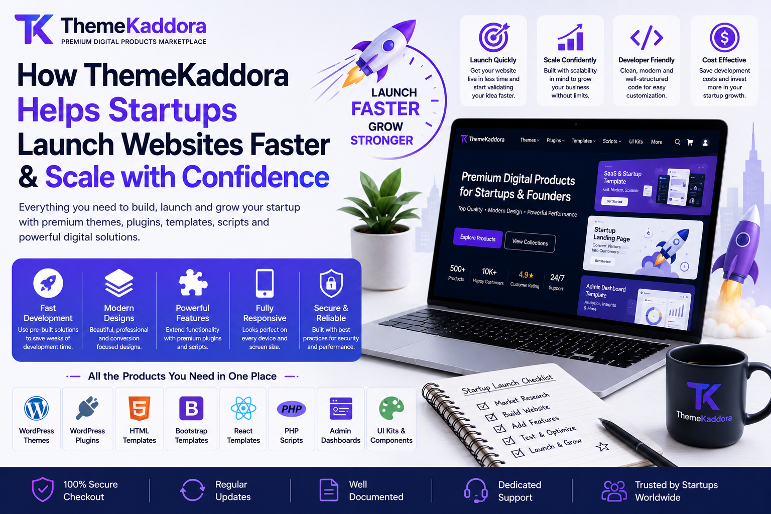 How ThemeKaddora Helps Startups Launch Websites Faster and Scale with Confidence