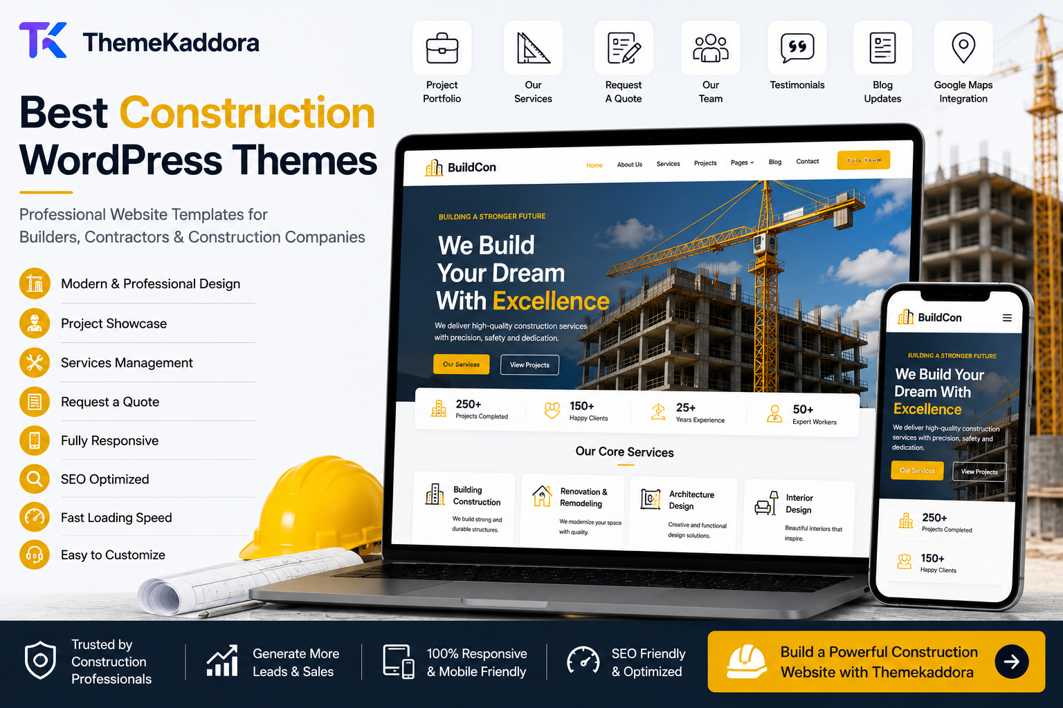 Best Construction WordPress Themes: Professional Website Templates for Builders, Contractors & Construction Companies