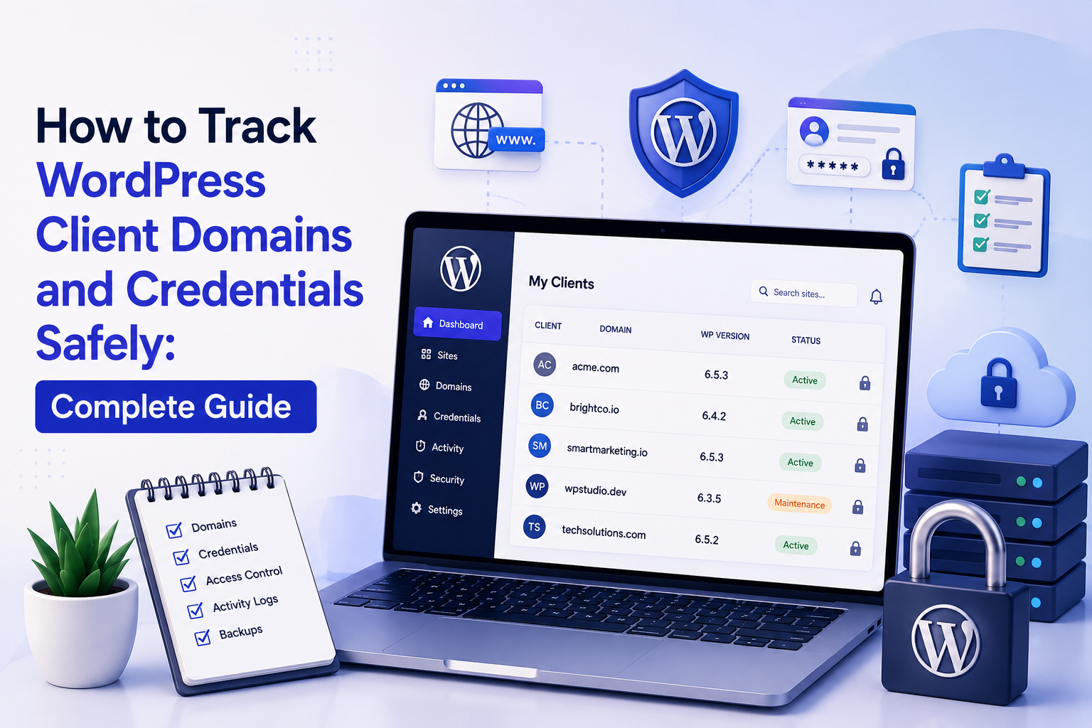 How to Track WordPress Client Domains and Credentials Safely: Complete Guide