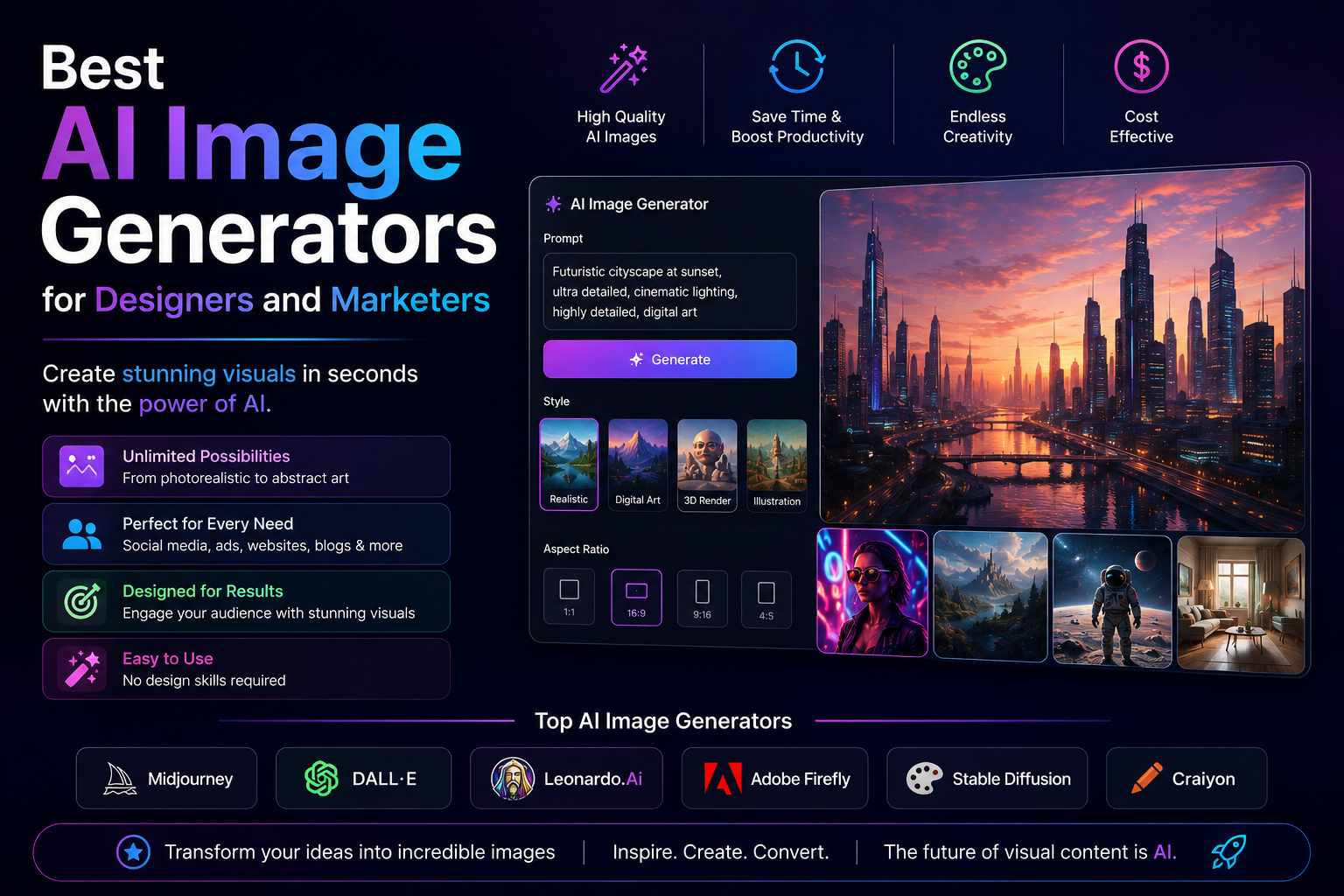 Best AI Image Generators for Designers and Marketers
