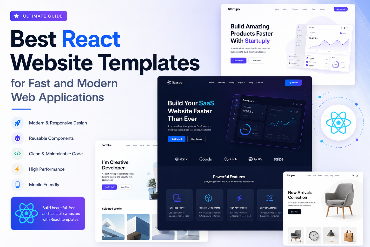Best React Website Templates for Fast and Modern Web Applications