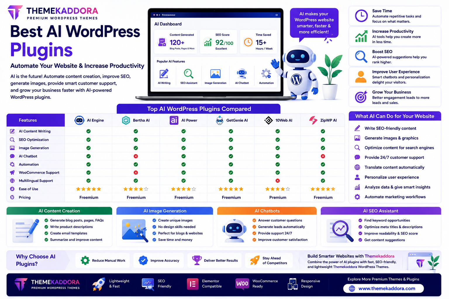 Best AI WordPress Plugins to Automate Your Website and Increase Productivity