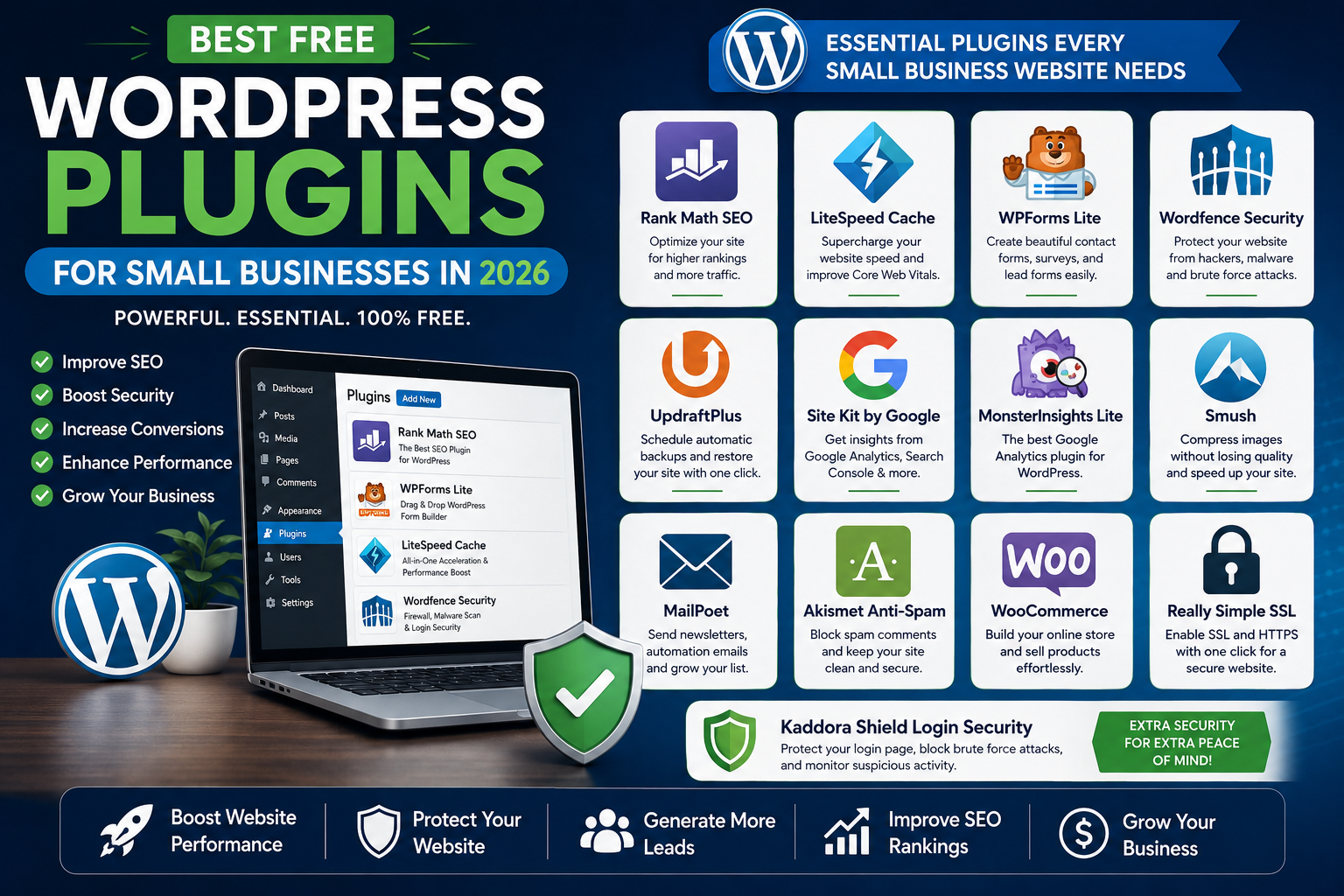 Best Free WordPress Plugins for Small Businesses in 2026: Essential Tools for Growth