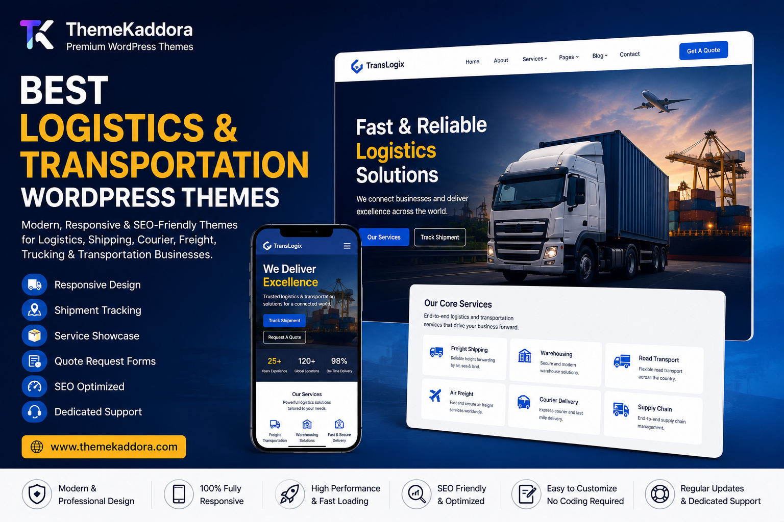 Best Logistics & Transportation WordPress Themes: Professional Website Templates for Shipping, Courier & Logistics Companies