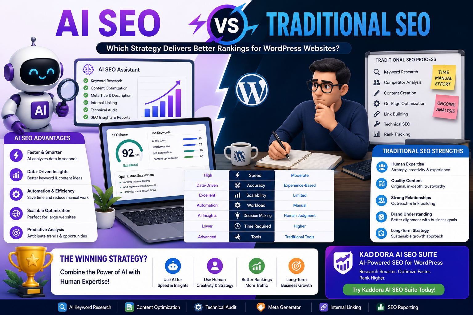 AI SEO vs Traditional SEO: Which Strategy Delivers Better Rankings for WordPress Websites?