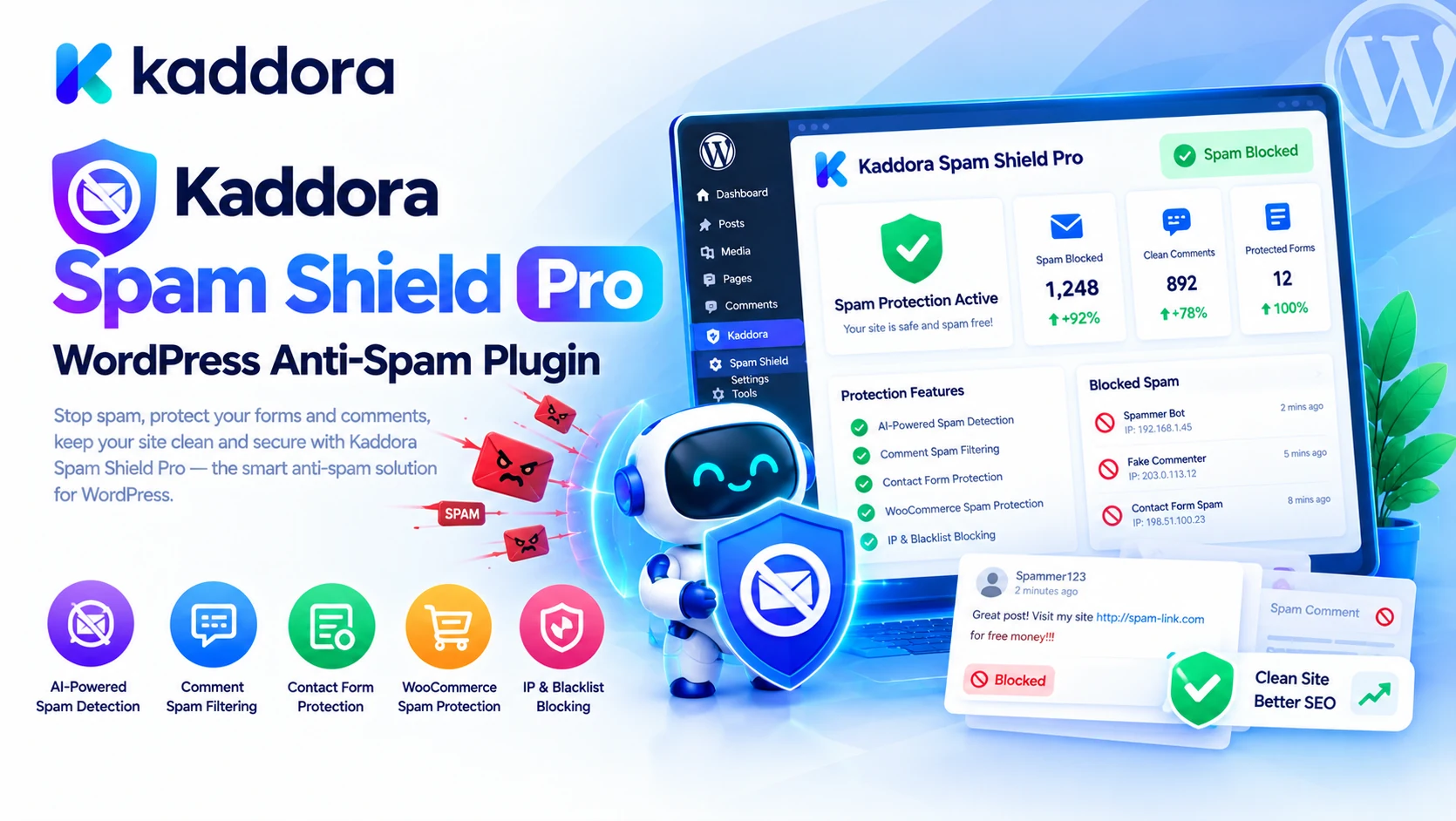 Kaddora Spam Shield Pro: WordPress Anti-Spam Plugin