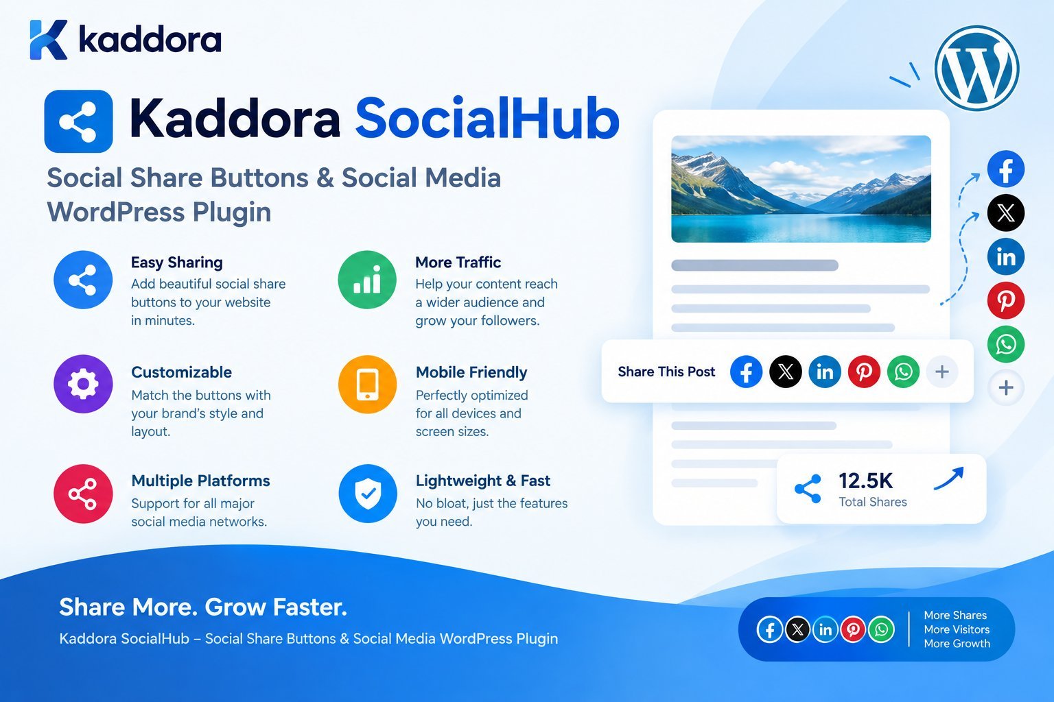 Kaddora SocialHub – Social Share Buttons & Social Media WordPress Plugin