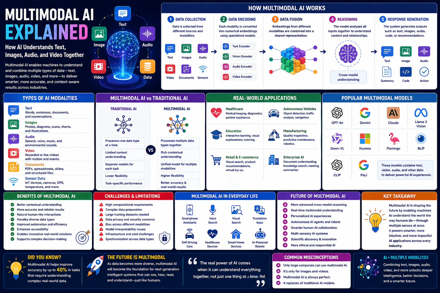 Multimodal AI Explained: How Artificial Intelligence Understands Text, Images, Audio, and Video Together