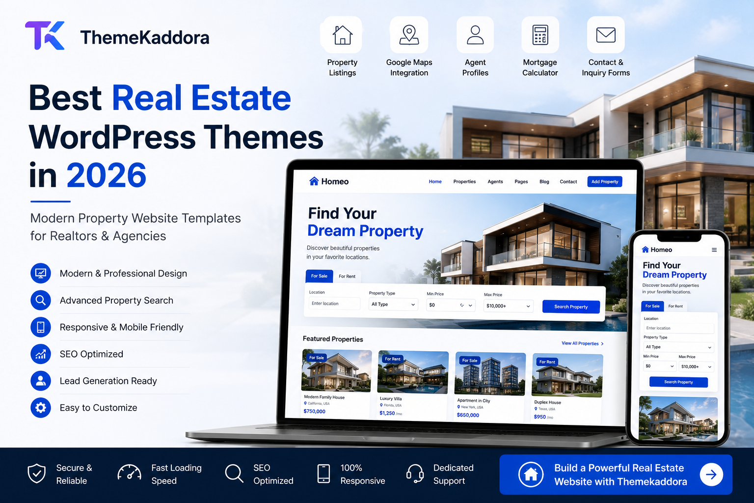 Best Real Estate WordPress Themes in 2026: Modern Property Website Templates for Realtors & Agencies