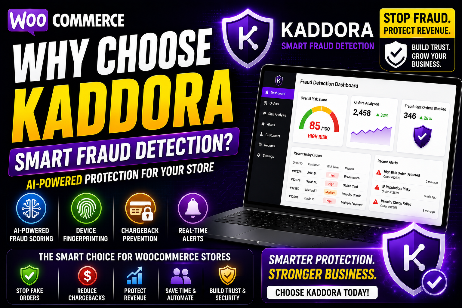 Why Choose Kaddora Smart Fraud Detection | AI Fraud Prevention for WooCommerce