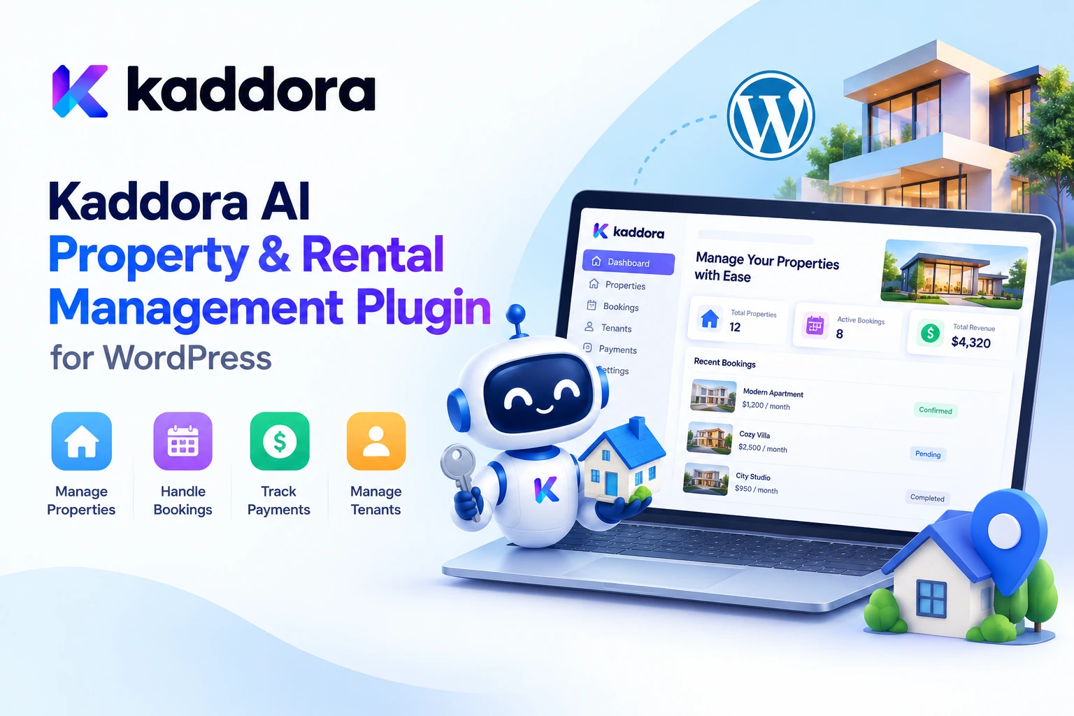Kaddora AI Property & Rental Management Plugin for WordPress