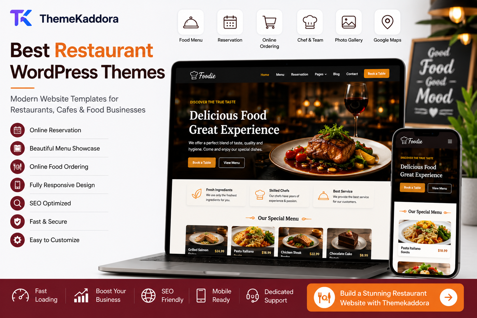 Best Restaurant WordPress Themes: Modern Website Templates for Restaurants, Cafes & Food Businesses