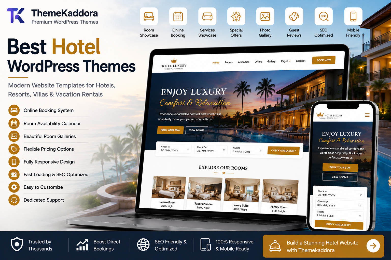 Best Hotel WordPress Themes: Modern Website Templates for Hotels, Resorts & Vacation Rentals