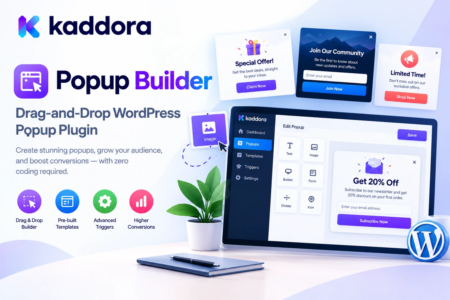 Kaddora Popup Builder: Drag-and-Drop WordPress Popup Plugin