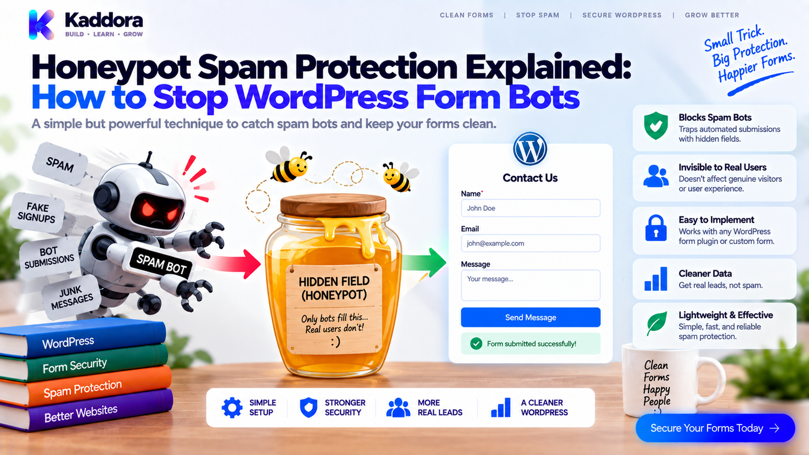 Honeypot Spam Protection Explained: How to Stop WordPress Form Bots