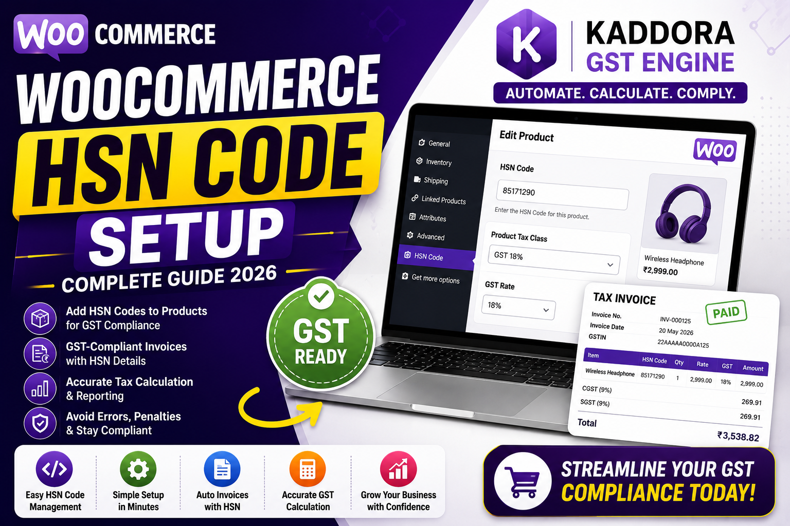 WooCommerce HSN Code Setup (Complete Guide) | Kaddora GST Engine