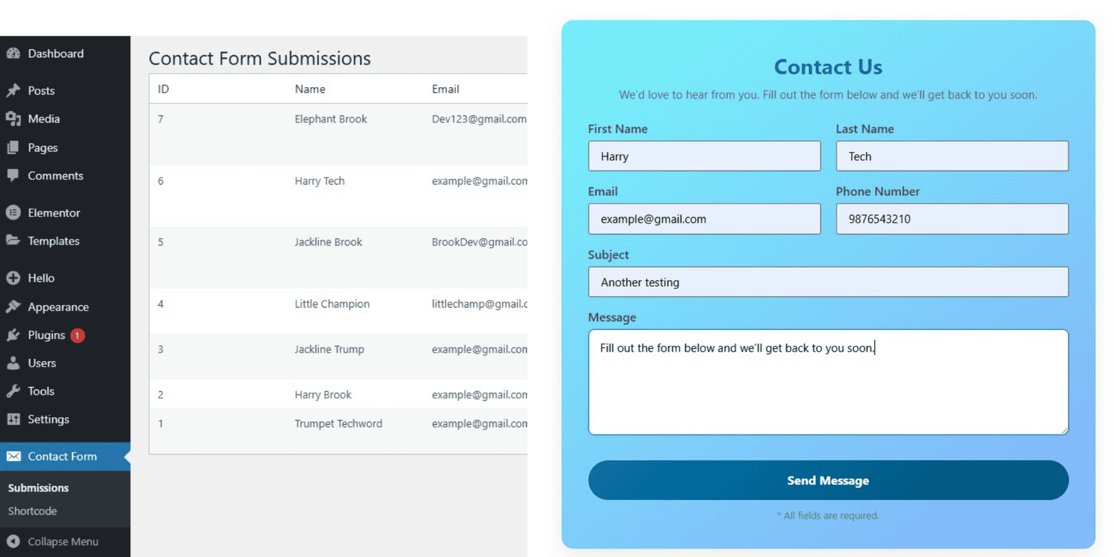 KDR Contact Form is a lightweight, secure, and customizable WordPress plugin